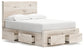 Full Panel Storage Bed with Mirrored Dresser