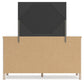 Cadmori Queen Upholstered Panel Bed with Mirrored Dresser and Chest