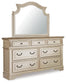 Realyn  Sleigh Bed With Mirrored Dresser