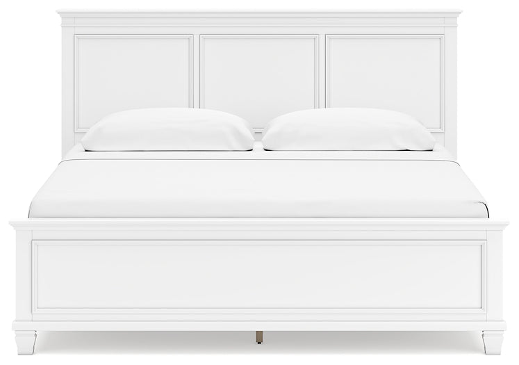 Fortman King Panel Bed with Mirrored Dresser and Chest