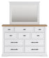Ashbryn Queen Panel Storage Bed with Mirrored Dresser