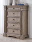 Blairhurst California King Panel Bed with Mirrored Dresser, Chest and Nightstand