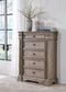 Blairhurst California King Panel Bed with Mirrored Dresser, Chest and Nightstand