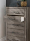 Graystorm Queen Panel Bed with Mirrored Dresser and Chest