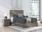 Graystorm Queen Panel Bed with Mirrored Dresser and Chest