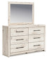 Lawroy Full Panel Bed with Mirrored Dresser and Chest