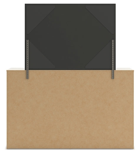 Lawroy Twin Panel Headboard with Mirrored Dresser