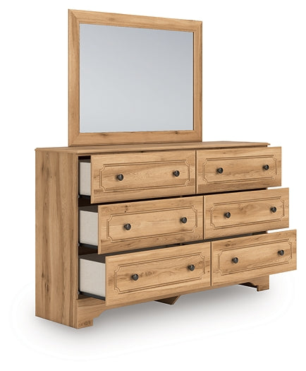 Aleaport Queen Panel Bed with Mirrored Dresser