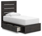 Hollivern Twin Panel Storage Bed with Mirrored Dresser, Chest and Nightstand