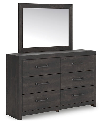 Hollivern Twin Panel Storage Bed with Mirrored Dresser and Chest