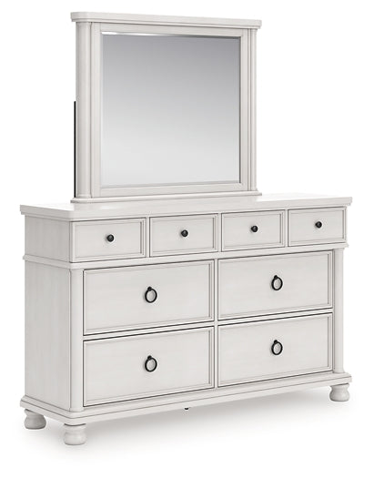 Rowlenstown King Poster Bed, Dresser and Mirror