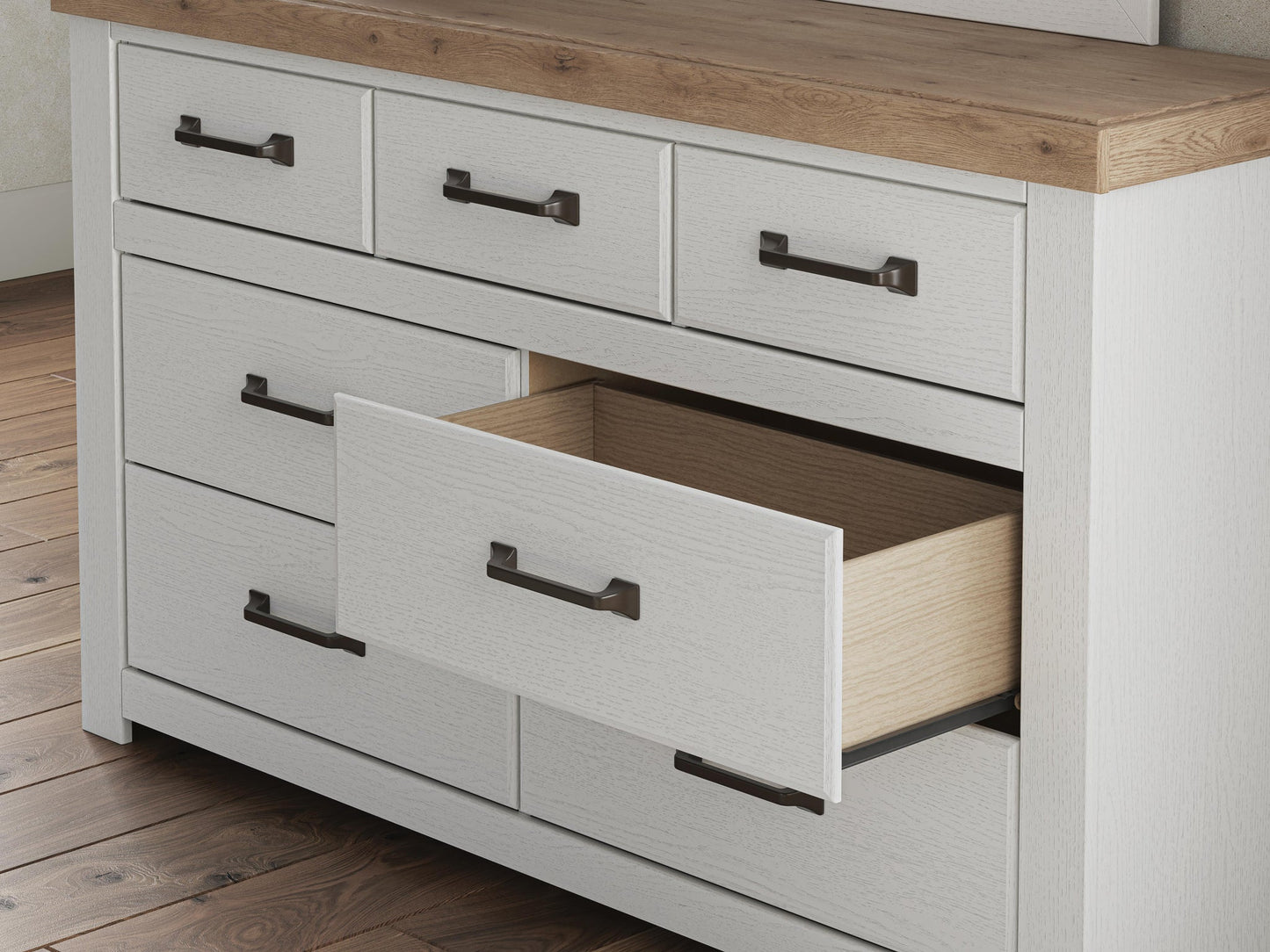 Savonport Queen Panel Storage Bed, Dresser and Mirror