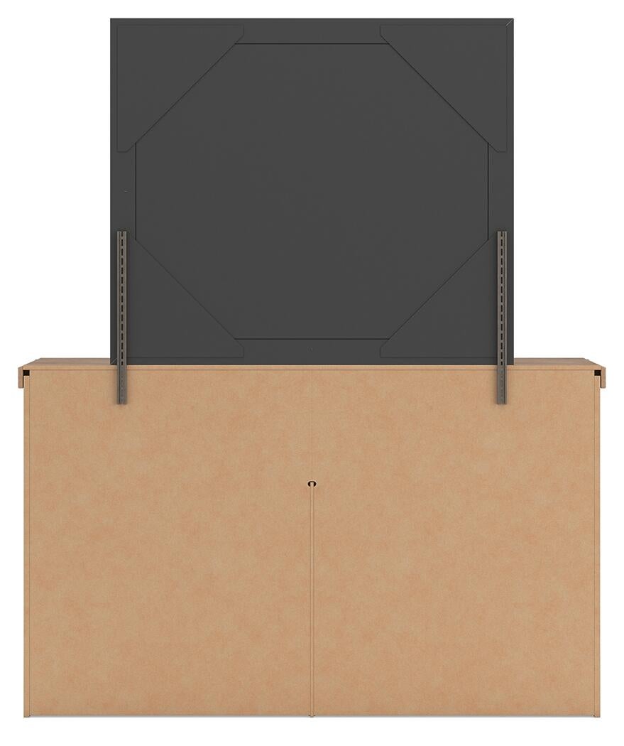 Savonport Queen Panel Storage Bed. Dresser, Mirror and Nightstand
