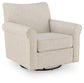 Cream upholstered accent chair, angled view