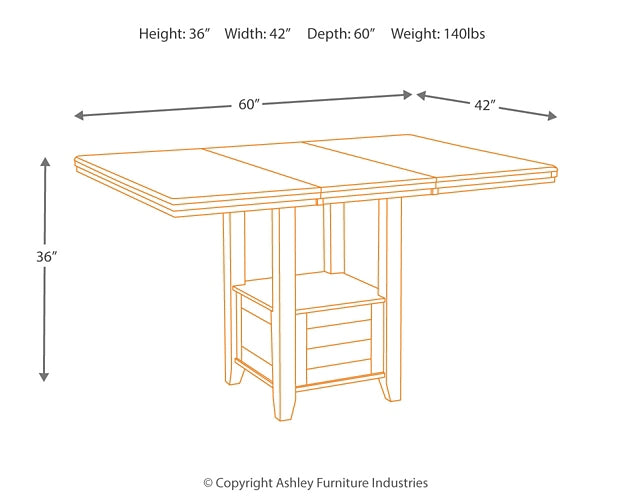 Haddigan RECT DRM Counter EXT Table Milwaukee Furniture of Chicago - Furniture Store in Chicago Serving Humbolt Park, Roscoe Village, Avondale, & Homan Square