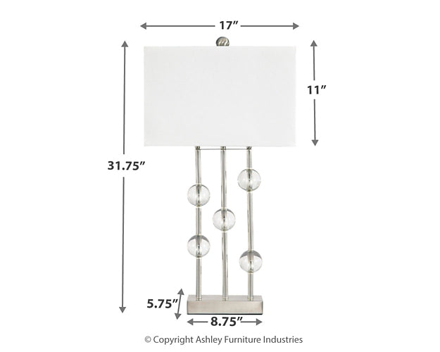 Jaala Metal Table Lamp (1/CN) Milwaukee Furniture of Chicago - Furniture Store in Chicago Serving Humbolt Park, Roscoe Village, Avondale, & Homan Square