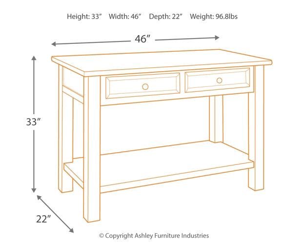 Tyler Creek Sofa Table Milwaukee Furniture of Chicago - Furniture Store in Chicago Serving Humbolt Park, Roscoe Village, Avondale, & Homan Square