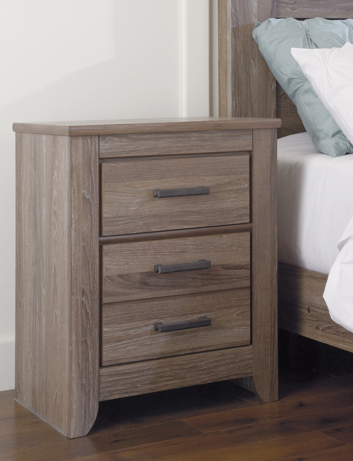 Zelen Two Drawer Night Stand Milwaukee Furniture of Chicago - Furniture Store in Chicago Serving Humbolt Park, Roscoe Village, Avondale, & Homan Square