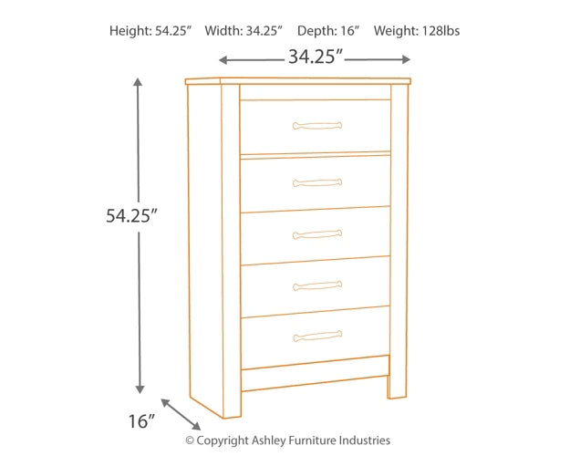 Bellaby Five Drawer Chest Milwaukee Furniture of Chicago - Furniture Store in Chicago Serving Humbolt Park, Roscoe Village, Avondale, & Homan Square
