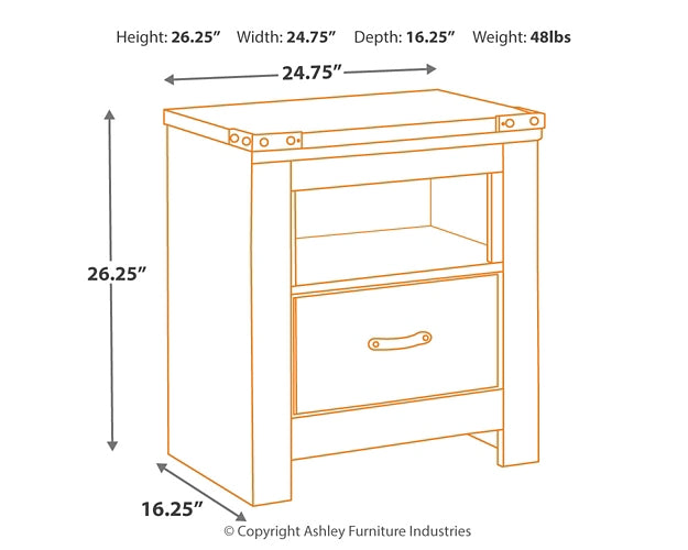 Trinell One Drawer Night Stand Milwaukee Furniture of Chicago - Furniture Store in Chicago Serving Humbolt Park, Roscoe Village, Avondale, & Homan Square