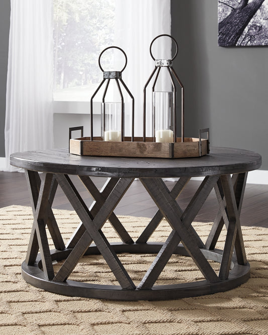 Sharzane Round Cocktail Table Milwaukee Furniture of Chicago - Furniture Store in Chicago Serving Humbolt Park, Roscoe Village, Avondale, & Homan Square