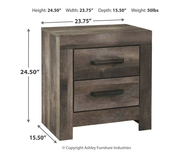 Wynnlow Two Drawer Night Stand Milwaukee Furniture of Chicago - Furniture Store in Chicago Serving Humbolt Park, Roscoe Village, Avondale, & Homan Square