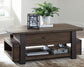 Vailbry Lift Top Cocktail Table Milwaukee Furniture of Chicago - Furniture Store in Chicago Serving Humbolt Park, Roscoe Village, Avondale, & Homan Square