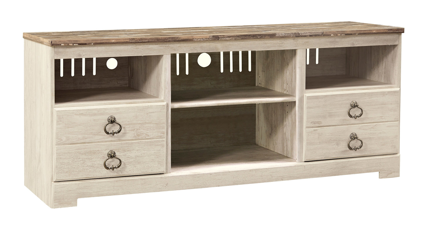 Willowton LG TV Stand w/Fireplace Option Milwaukee Furniture of Chicago - Furniture Store in Chicago Serving Humbolt Park, Roscoe Village, Avondale, & Homan Square
