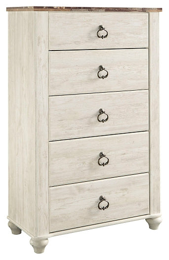 Willowton Five Drawer Chest Milwaukee Furniture of Chicago - Furniture Store in Chicago Serving Humbolt Park, Roscoe Village, Avondale, & Homan Square