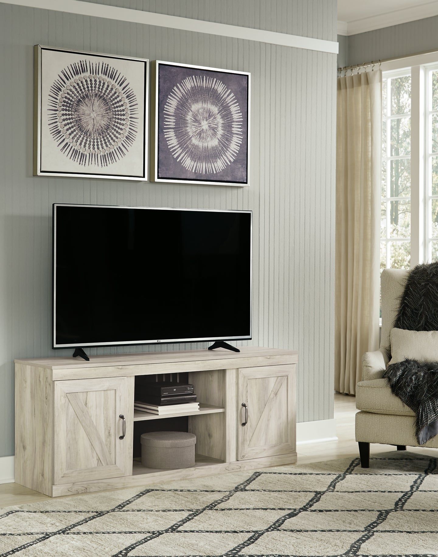 Bellaby LG TV Stand w/Fireplace Option Milwaukee Furniture of Chicago - Furniture Store in Chicago Serving Humbolt Park, Roscoe Village, Avondale, & Homan Square