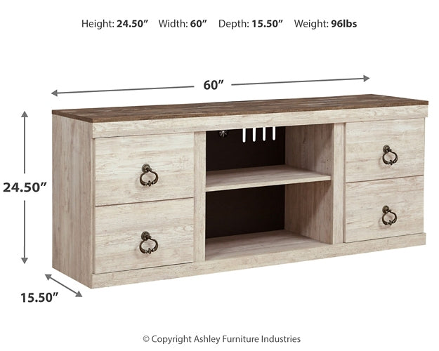 Willowton LG TV Stand w/Fireplace Option Milwaukee Furniture of Chicago - Furniture Store in Chicago Serving Humbolt Park, Roscoe Village, Avondale, & Homan Square