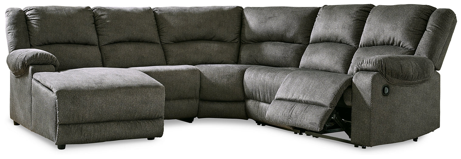 Benlocke 5-Piece Reclining Sectional with Chaise Milwaukee Furniture of Chicago - Furniture Store in Chicago Serving Humbolt Park, Roscoe Village, Avondale, & Homan Square