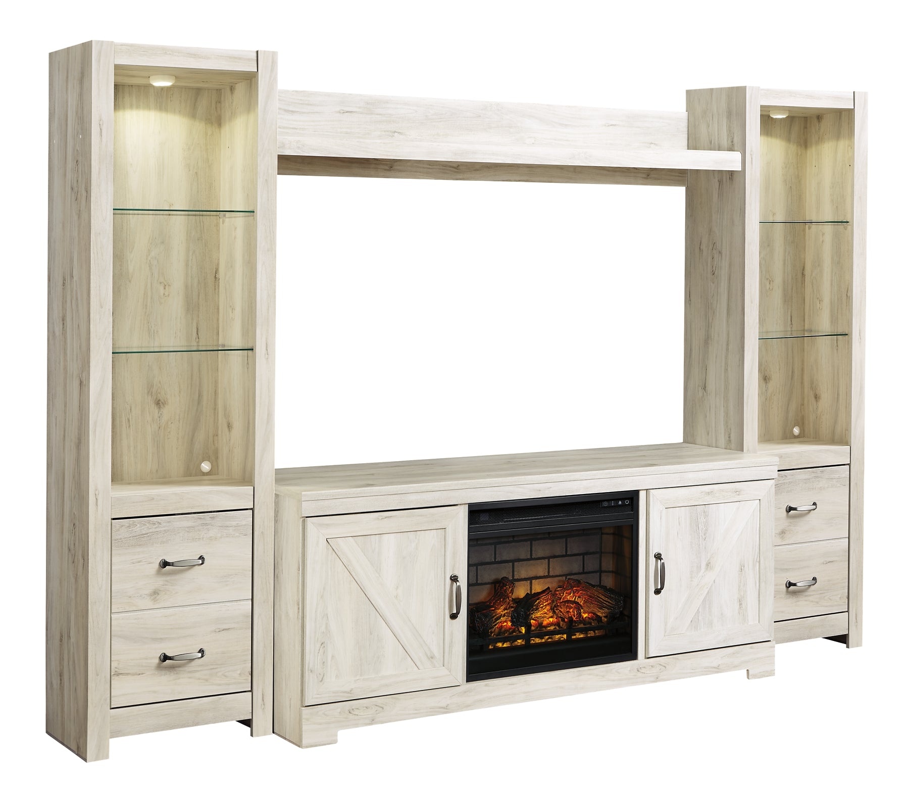 Bellaby 4-Piece Entertainment Center with Electric Fireplace Milwaukee Furniture of Chicago - Furniture Store in Chicago Serving Humbolt Park, Roscoe Village, Avondale, & Homan Square