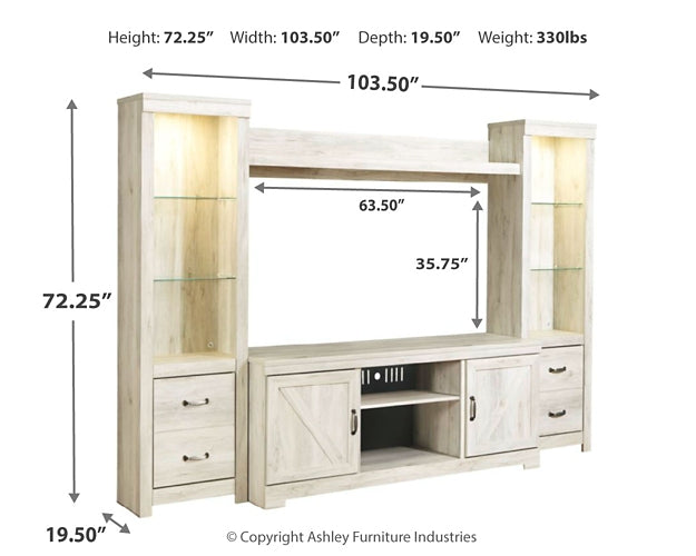 Bellaby 4-Piece Entertainment Center Milwaukee Furniture of Chicago - Furniture Store in Chicago Serving Humbolt Park, Roscoe Village, Avondale, & Homan Square