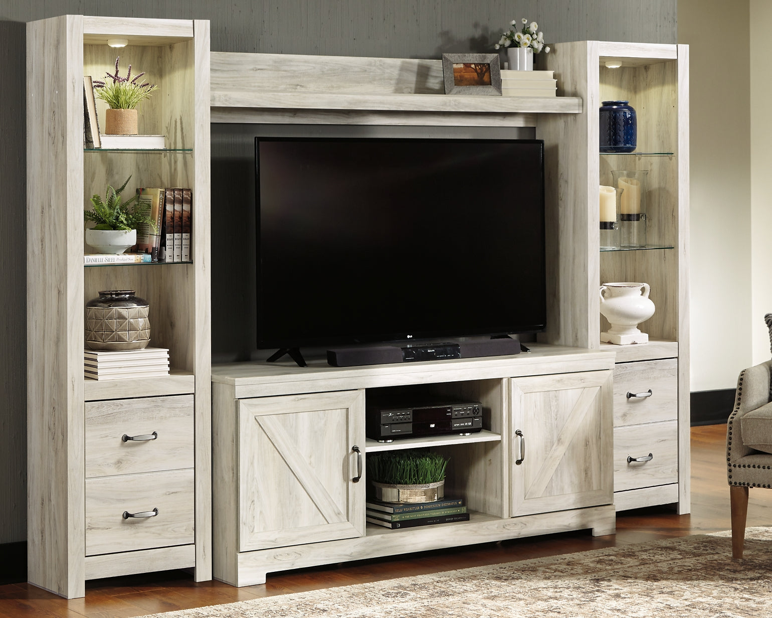 Bellaby 4-Piece Entertainment Center Milwaukee Furniture of Chicago - Furniture Store in Chicago Serving Humbolt Park, Roscoe Village, Avondale, & Homan Square