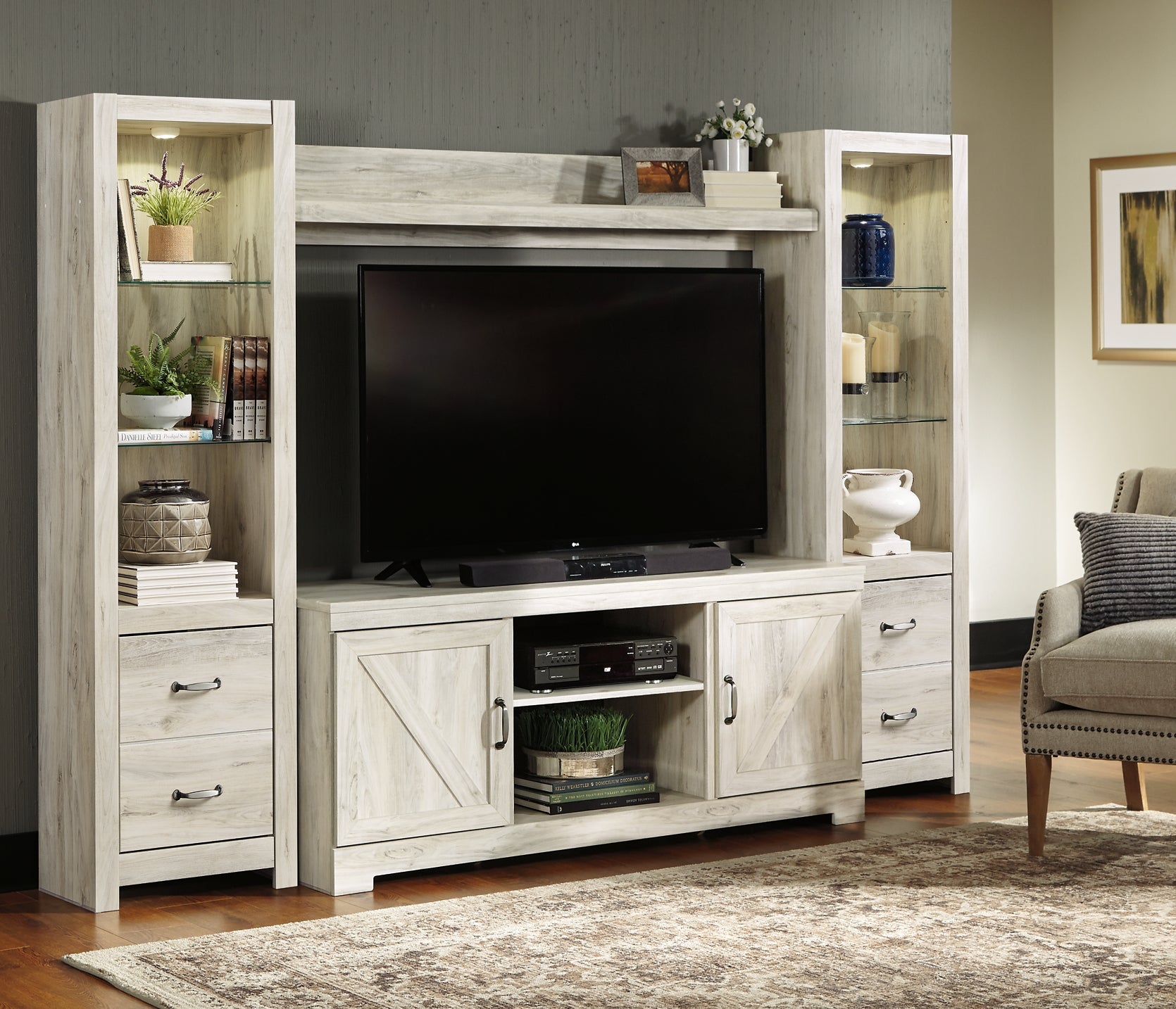 Bellaby 4-Piece Entertainment Center Milwaukee Furniture of Chicago - Furniture Store in Chicago Serving Humbolt Park, Roscoe Village, Avondale, & Homan Square