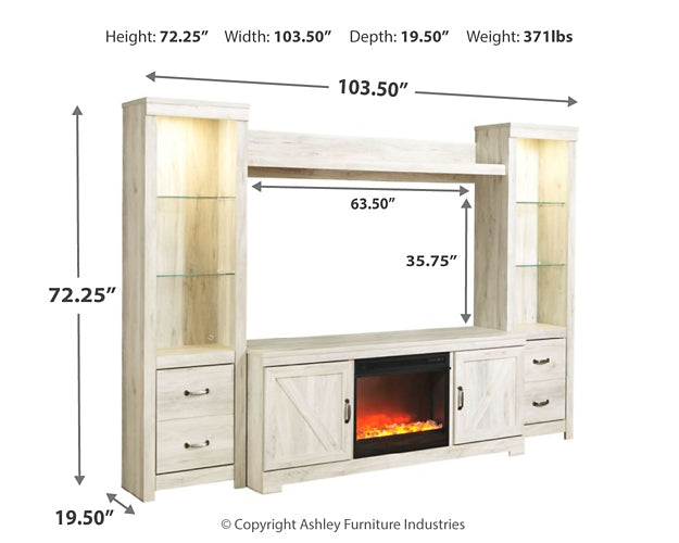 Bellaby 4-Piece Entertainment Center with Fireplace Milwaukee Furniture of Chicago - Furniture Store in Chicago Serving Humbolt Park, Roscoe Village, Avondale, & Homan Square