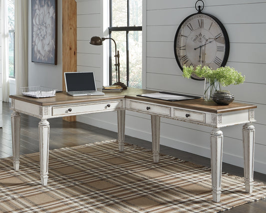 Realyn 2-Piece Home Office Desk Milwaukee Furniture of Chicago - Furniture Store in Chicago Serving Humbolt Park, Roscoe Village, Avondale, & Homan Square