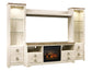Willowton 4-Piece Entertainment Center with Electric Fireplace Milwaukee Furniture of Chicago - Furniture Store in Chicago Serving Humbolt Park, Roscoe Village, Avondale, & Homan Square
