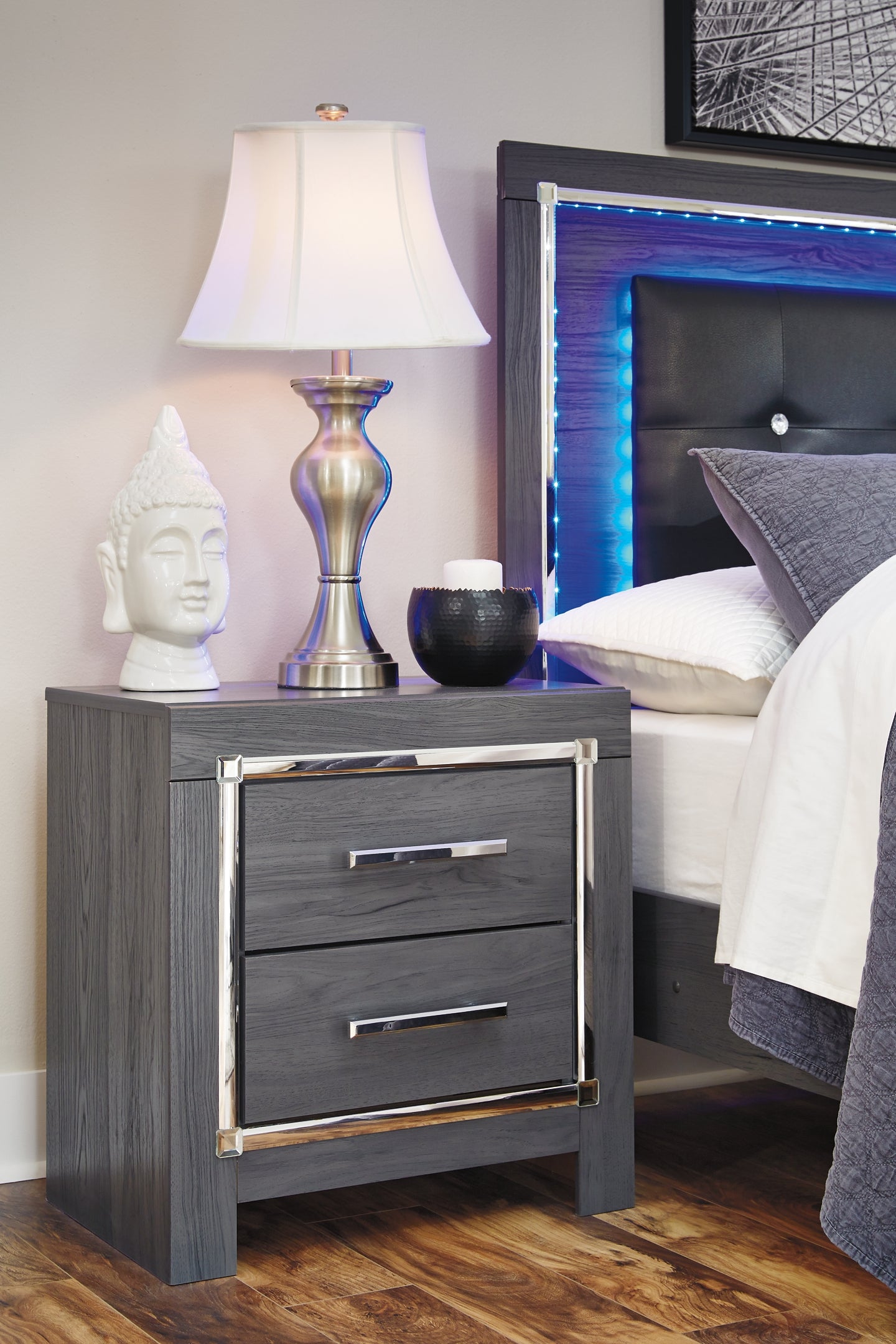 Lodanna Two Drawer Night Stand Milwaukee Furniture of Chicago - Furniture Store in Chicago Serving Humbolt Park, Roscoe Village, Avondale, & Homan Square
