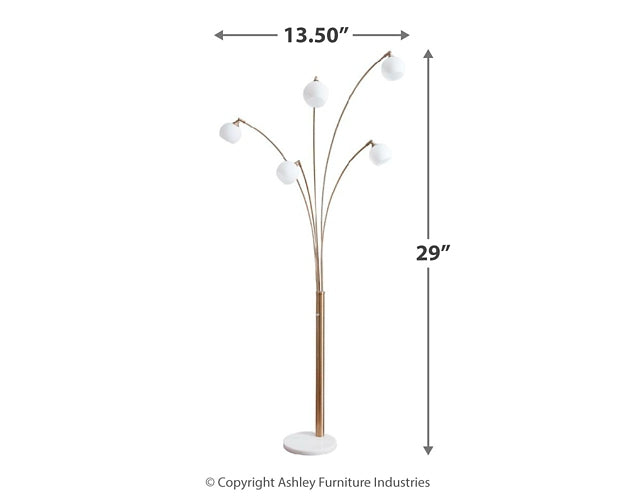 Taliya Metal Arc Lamp (1/CN) Milwaukee Furniture of Chicago - Furniture Store in Chicago Serving Humbolt Park, Roscoe Village, Avondale, & Homan Square