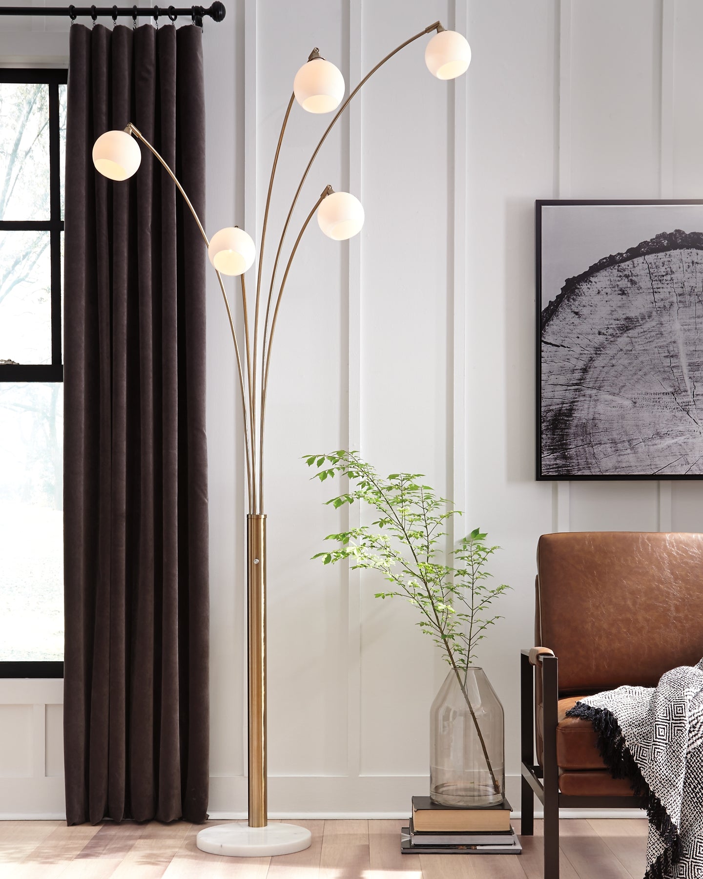 Taliya Metal Arc Lamp (1/CN) Milwaukee Furniture of Chicago - Furniture Store in Chicago Serving Humbolt Park, Roscoe Village, Avondale, & Homan Square