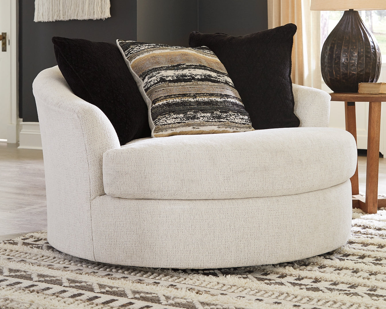 Cambri Oversized Round Swivel Chair Milwaukee Furniture of Chicago - Furniture Store in Chicago Serving Humbolt Park, Roscoe Village, Avondale, & Homan Square