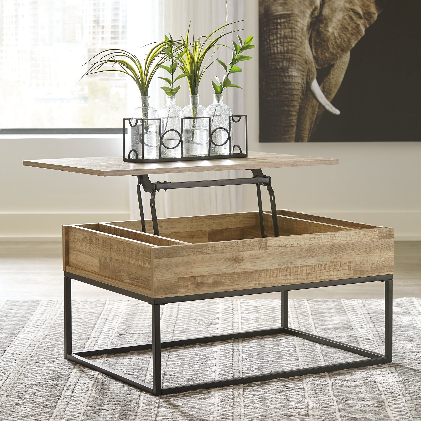 Gerdanet Lift Top Cocktail Table Milwaukee Furniture of Chicago - Furniture Store in Chicago Serving Humbolt Park, Roscoe Village, Avondale, & Homan Square