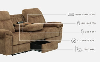 Huddle-Up REC Sofa w/Drop Down Table Milwaukee Furniture of Chicago - Furniture Store in Chicago Serving Humbolt Park, Roscoe Village, Avondale, & Homan Square
