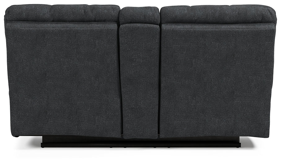Wilhurst Double Rec Loveseat w/Console Milwaukee Furniture of Chicago - Furniture Store in Chicago Serving Humbolt Park, Roscoe Village, Avondale, & Homan Square