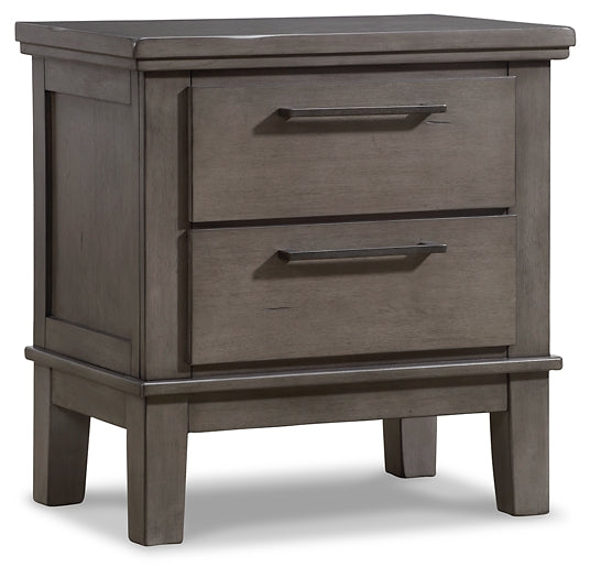 Hallanden Two Drawer Night Stand Milwaukee Furniture of Chicago - Furniture Store in Chicago Serving Humbolt Park, Roscoe Village, Avondale, & Homan Square