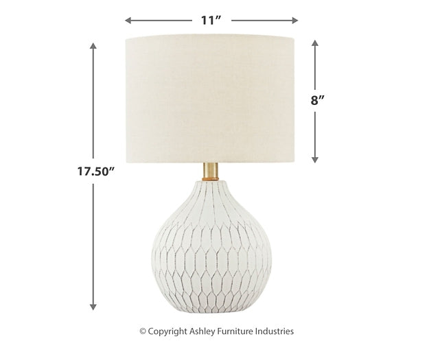 Wardmont Ceramic Table Lamp (1/CN) Milwaukee Furniture of Chicago - Furniture Store in Chicago Serving Humbolt Park, Roscoe Village, Avondale, & Homan Square