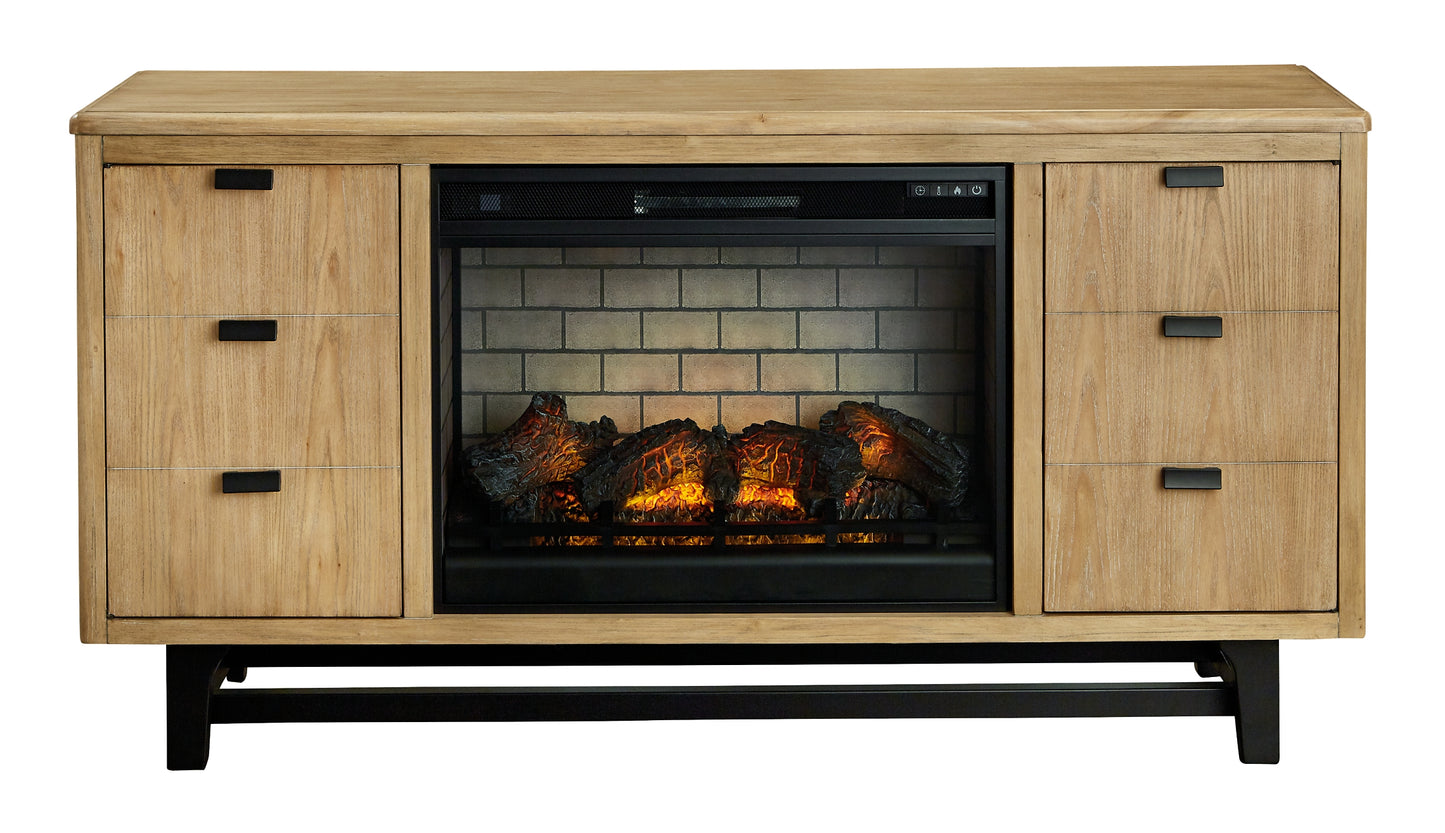Freslowe TV Stand with Electric Fireplace Milwaukee Furniture of Chicago - Furniture Store in Chicago Serving Humbolt Park, Roscoe Village, Avondale, & Homan Square