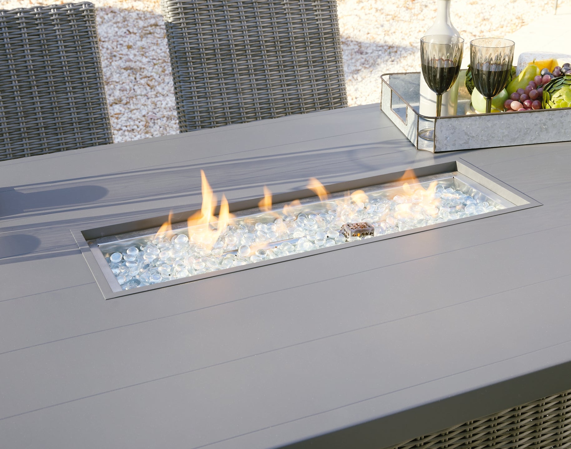 Palazzo RECT Bar Table w/Fire Pit Milwaukee Furniture of Chicago - Furniture Store in Chicago Serving Humbolt Park, Roscoe Village, Avondale, & Homan Square
